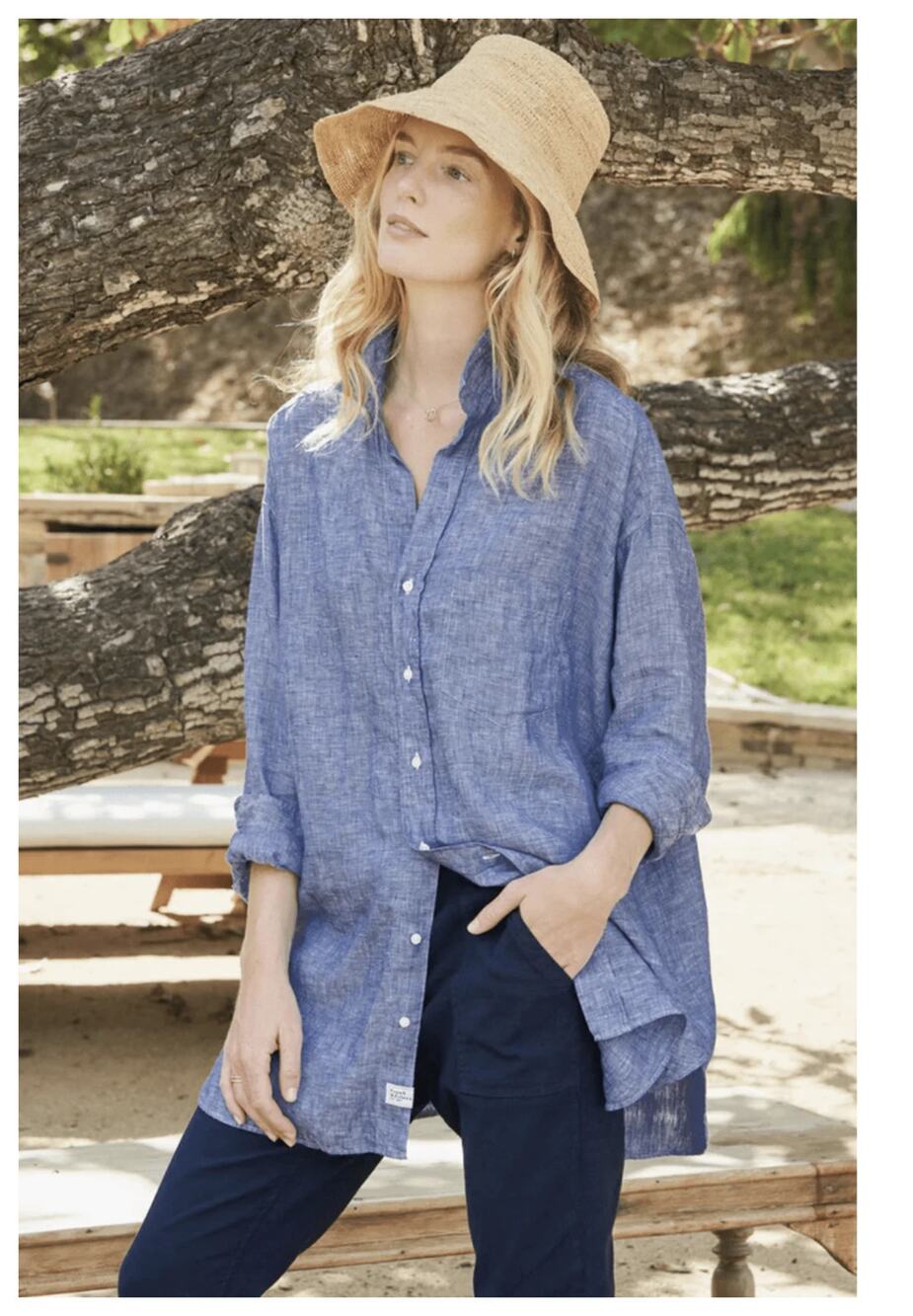 NEW Frank & Eileen Mackenzie Button Down Shirt  in Famous Blue Size One Size